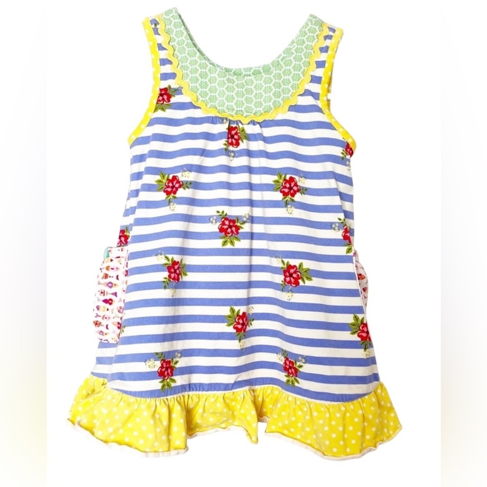 Matilda‎ Jane Girls Boho Cottagecore Mixed Print Floral Dress Sleeveless Size 6